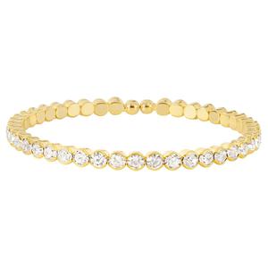 Athra Gold over Brass Single Honeycomb Crystal Coil Bracelet