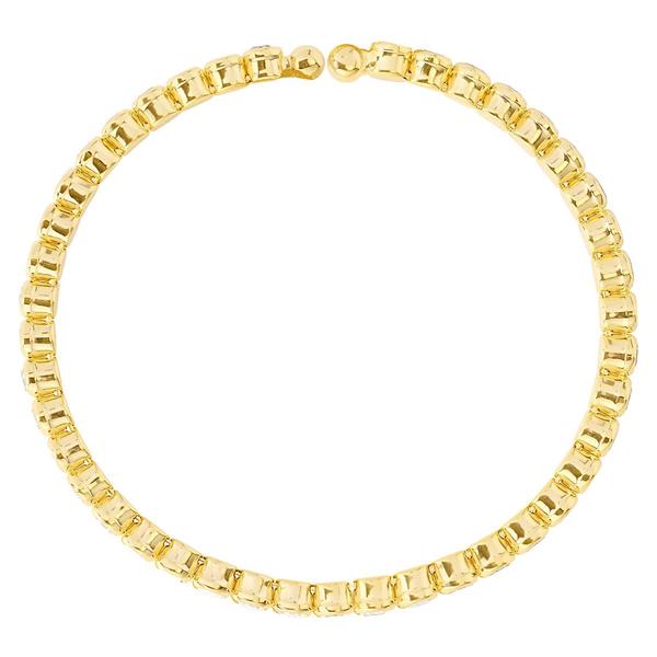Athra Gold over Brass Single Honeycomb Crystal Coil Bracelet alternate view
