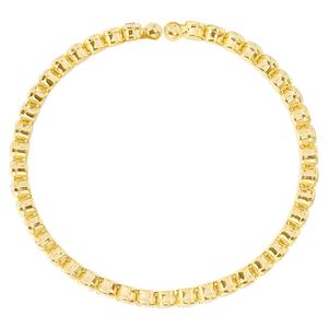 Athra Gold over Brass Single Honeycomb Crystal Coil Bracelet alternate view