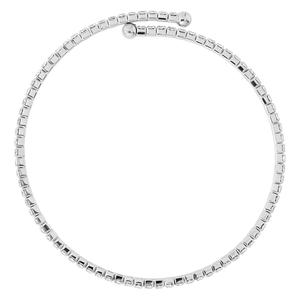 Athra Silver Plated Single Row Clear Crystal Coil Bracelet alternate view