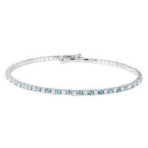 Athra Fine Silver-Plated Blue & White Crystal Coil Bracelet