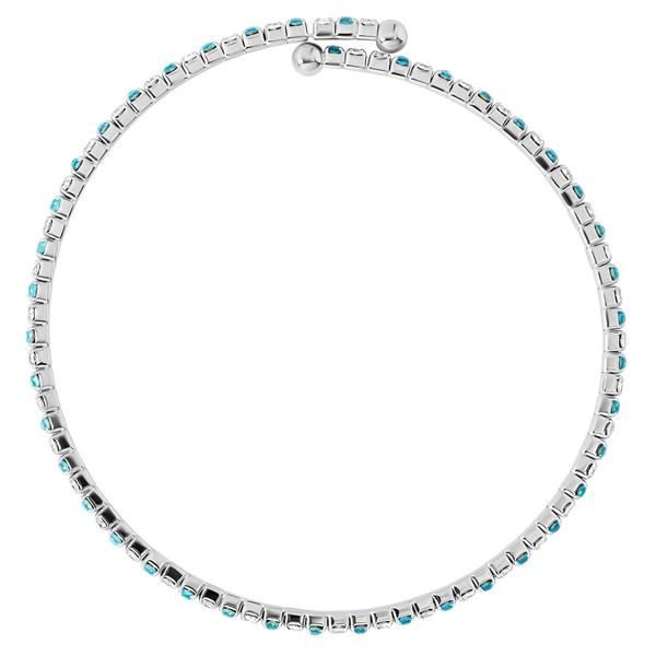Athra Fine Silver-Plated Blue & White Crystal Coil Bracelet alternate view