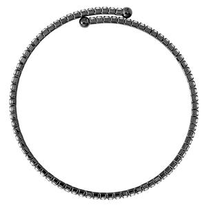Athra Black Rhodium Single Row Crystal Coil Bracelet alternate view