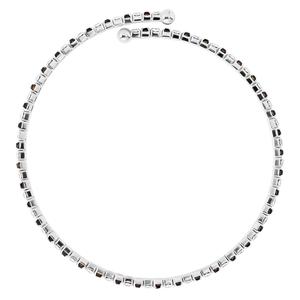 Athra Fine Silver-Plated Black & White Crystal Coil Bracelet alternate view