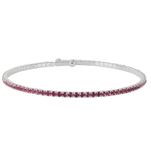 Athra Fine Silver-Plated & Dark Purple Crystal Coil Bracelet
