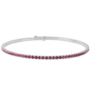 Athra Fine Silver-Plated & Dark Purple Crystal Coil Bracelet