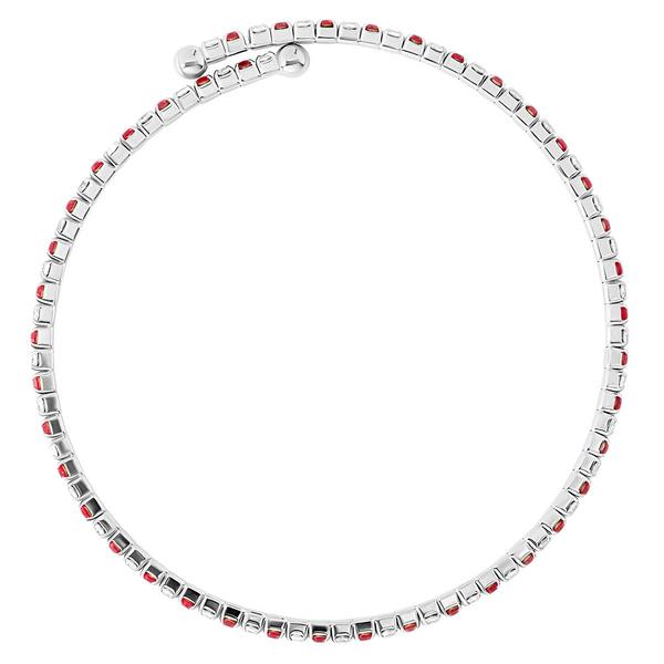 Athra Fine Silver-Plated Red & White Crystal Coil Bracelet alternate view