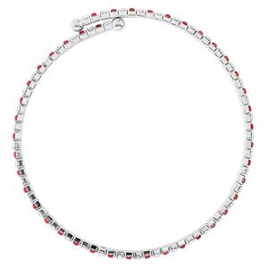 Athra Fine Silver-Plated Red & White Crystal Coil Bracelet alternate view