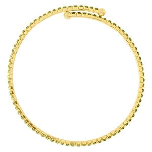 Athra 14kt. Gold over Brass & Light Green Crystal Coil Bracelet alternate view