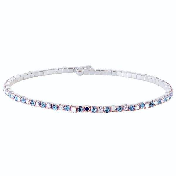 Athra Light Aqua & Aurora Borealis Crystal Coil Bracelet