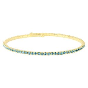 Athra 14kt. Gold over Brass & Light Aqua Crystal Coil Bracelet