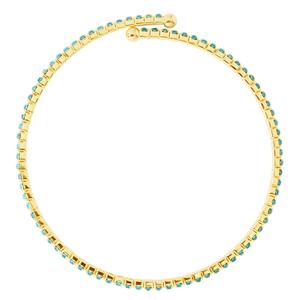 Athra 14kt. Gold over Brass & Light Aqua Crystal Coil Bracelet alternate view