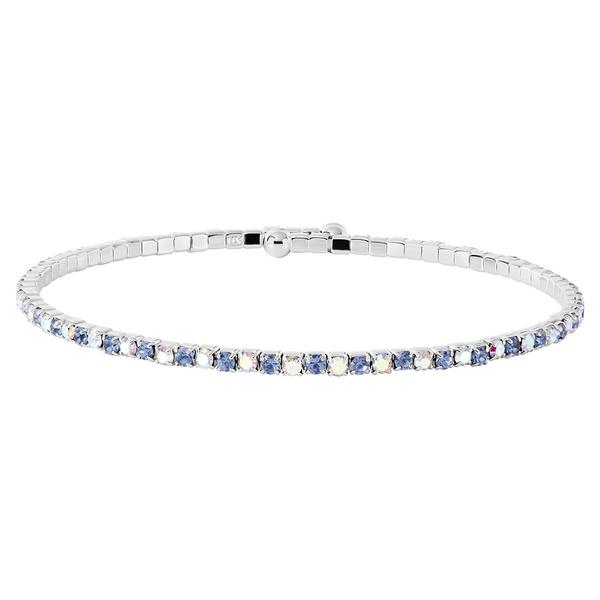 Athra Light Blue & Aurora Borealis Crystal Coil Bracelet