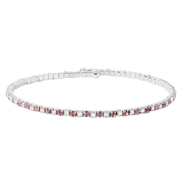 Athra Light Pink & Aurora Borealis Crystal Coil Bracelet