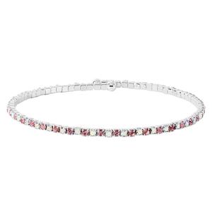 Athra Light Pink & Aurora Borealis Crystal Coil Bracelet