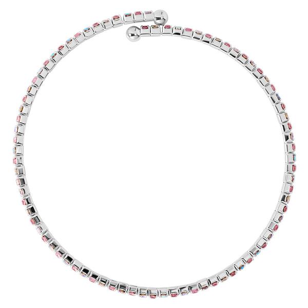 Athra Light Pink & Aurora Borealis Crystal Coil Bracelet alternate view