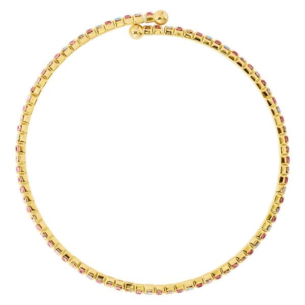 Athra Pink & Aurora Borealis Crystal Coil Bracelet alternate view