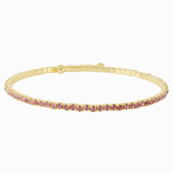 Athra 14kt. Gold over Brass & Light Pink Crystal Coil Bracelet