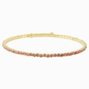 Athra 14kt. Gold over Brass & Light Pink Crystal Coil Bracelet