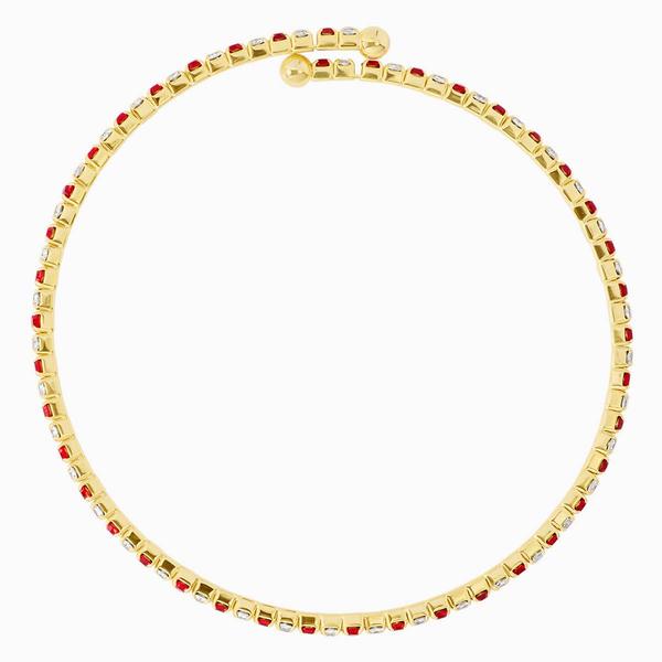 Athra 14kt. Gold over Brass Red & White Crystal Coil Bracelet alternate view