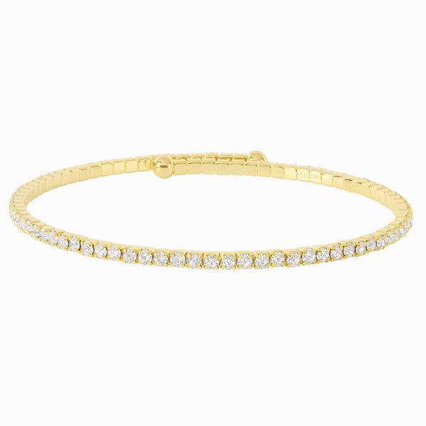 Athra 14kt. Gold over Brass & Clear Crystal Coil Bracelet