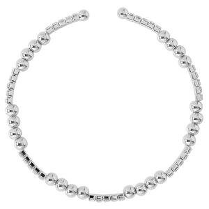 Athra Silver Plated Clear Crystal & Bead Stations Coil Bracelet alternate view