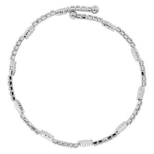 Athra Silver Plated Clear Crystal & Bead Stations Coil Bracelet alternate view