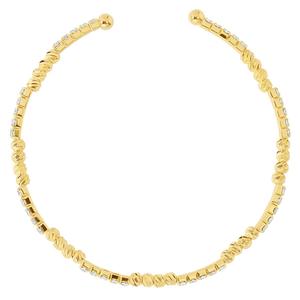 Athra 14kt. Gold over Brass Crystal & Bead Stations Coil Bracelet alternate view
