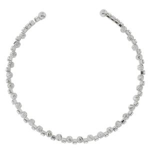 Athra Silver Plated Clear Crystal & Stripe Bead Coil Bracelet alternate view