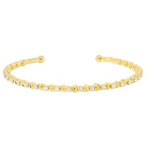 Athra 14kt. Gold over Brass Crystal & Stripe Bead Coil Bracelet