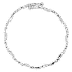 Athra Silver Plated Oval Bead Stations & Crystal Coil Bracelet alternate view