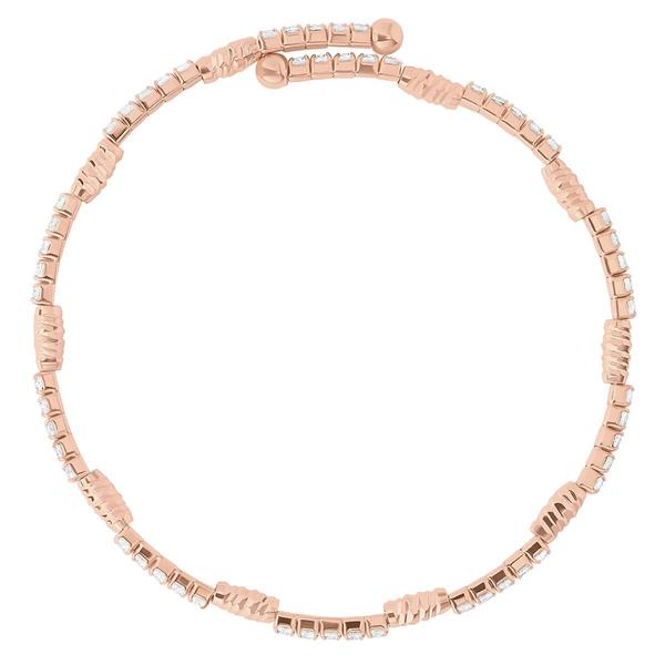 Athra Rose Gold Over Brass Oval Bead Stations & Crystal Bracelet alternate view
