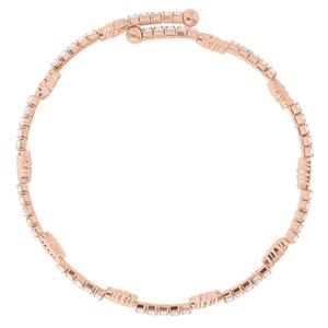 Athra Rose Gold Over Brass Oval Bead Stations & Crystal Bracelet alternate view