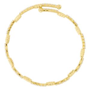 Athra Gold over Brass Oval Bead Stations & Crystal Coil Bracelet alternate view