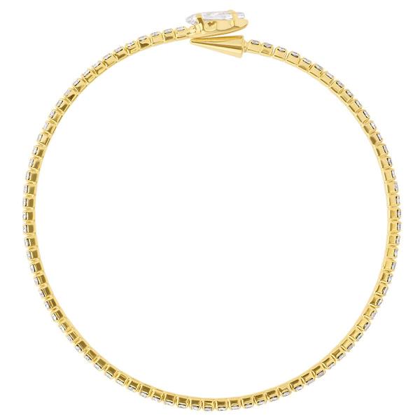 Athra 14kt. Gold over Brass Single Crystal Spear Coil Bracelet alternate view
