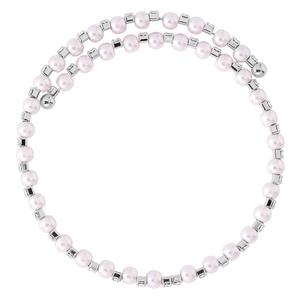 Athra Fine Silver-Plated Pink Pearl & Crystal Coil Bracelet alternate view