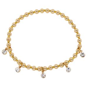Athra 14kt. Gold over Brass Crystal Drop Stretch Beaded Bracelet