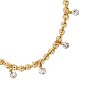 Athra 14kt. Gold over Brass Crystal Drop Stretch Beaded Bracelet alternate view