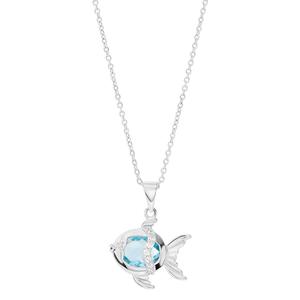 Athra 18in. Silver Plated Fish Pendant Necklace