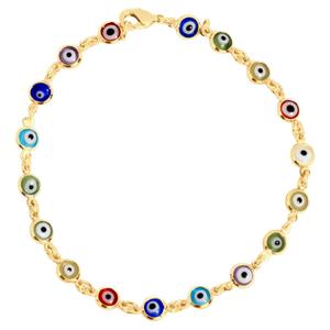 Athra 14kt. Gold over Brass Guardian Eye Bracelet