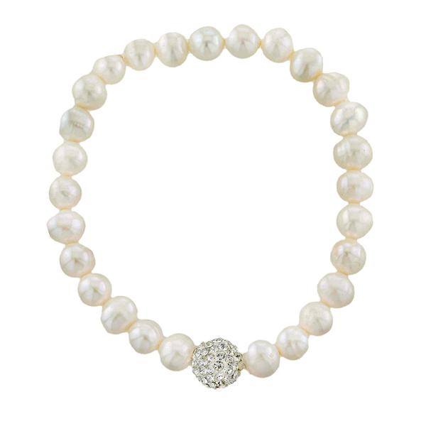Athra Fine Silver Plated Cultured Freshwater Pearl Bracelet