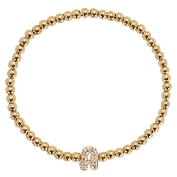 Athra 14kt. Gold Over Brass Initial A Stretch Bracelet