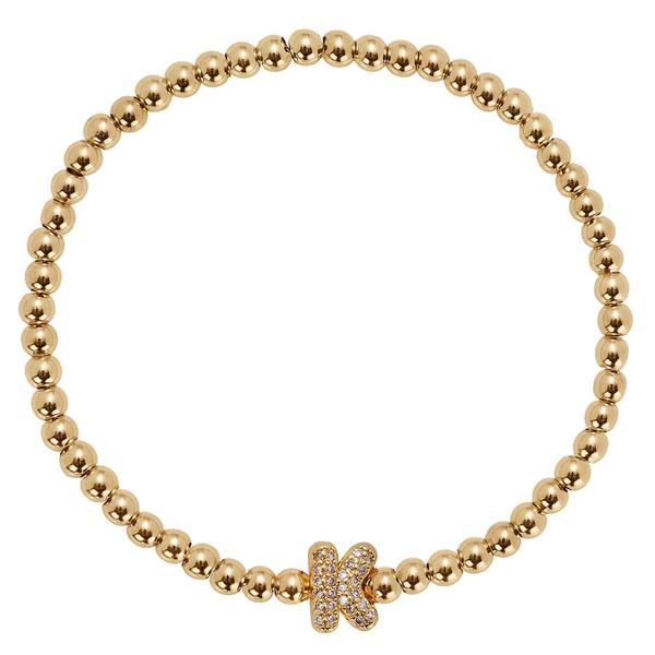 Athra 14kt. Gold Over Brass Initial K Stretch Bracelet