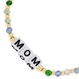 Athra 14kt. Gold over Brass Blue Mom Stretch Beaded Bracelet alternate view
