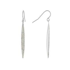 Athra Fine Silver Plated Crystal Thin Marquis Drop Earrings