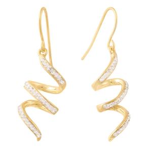 Athra 14kt. Gold Over Brass Twisted Crystal Drop Earrings
