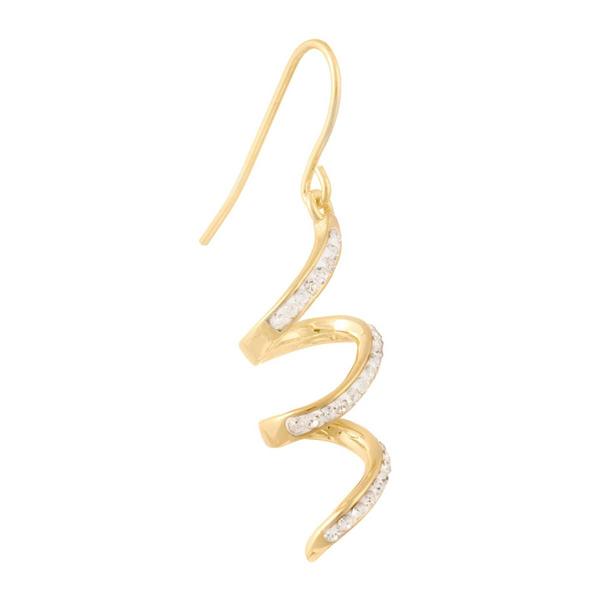 Athra 14kt. Gold Over Brass Twisted Crystal Drop Earrings alternate view