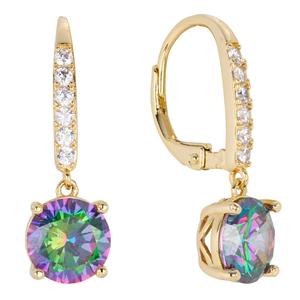 Athra 14kt. Gold over Brass Mystic CZ Drop Earrings