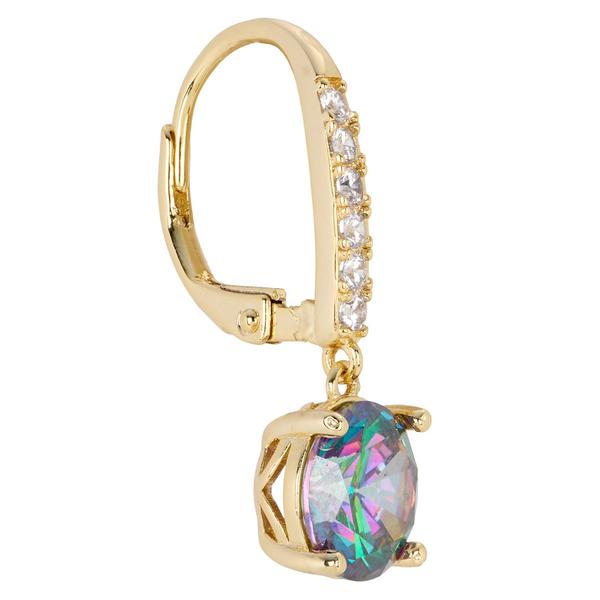 Athra 14kt. Gold over Brass Mystic CZ Drop Earrings alternate view