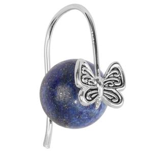 Athra Silver Plated 12mm Lapis Stone Butterfly Earrings alternate view